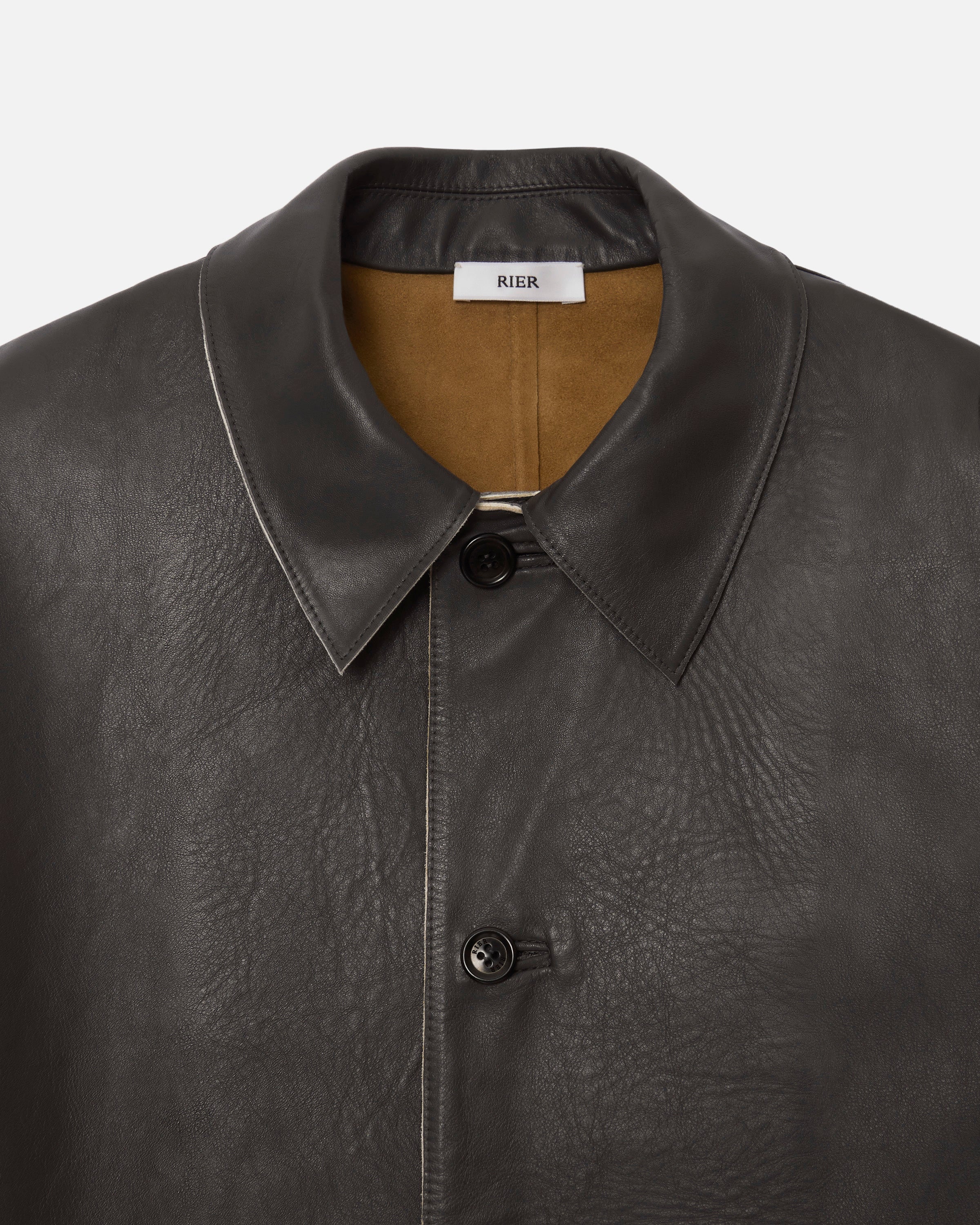 Bonded leather coat ardoise - Image 4