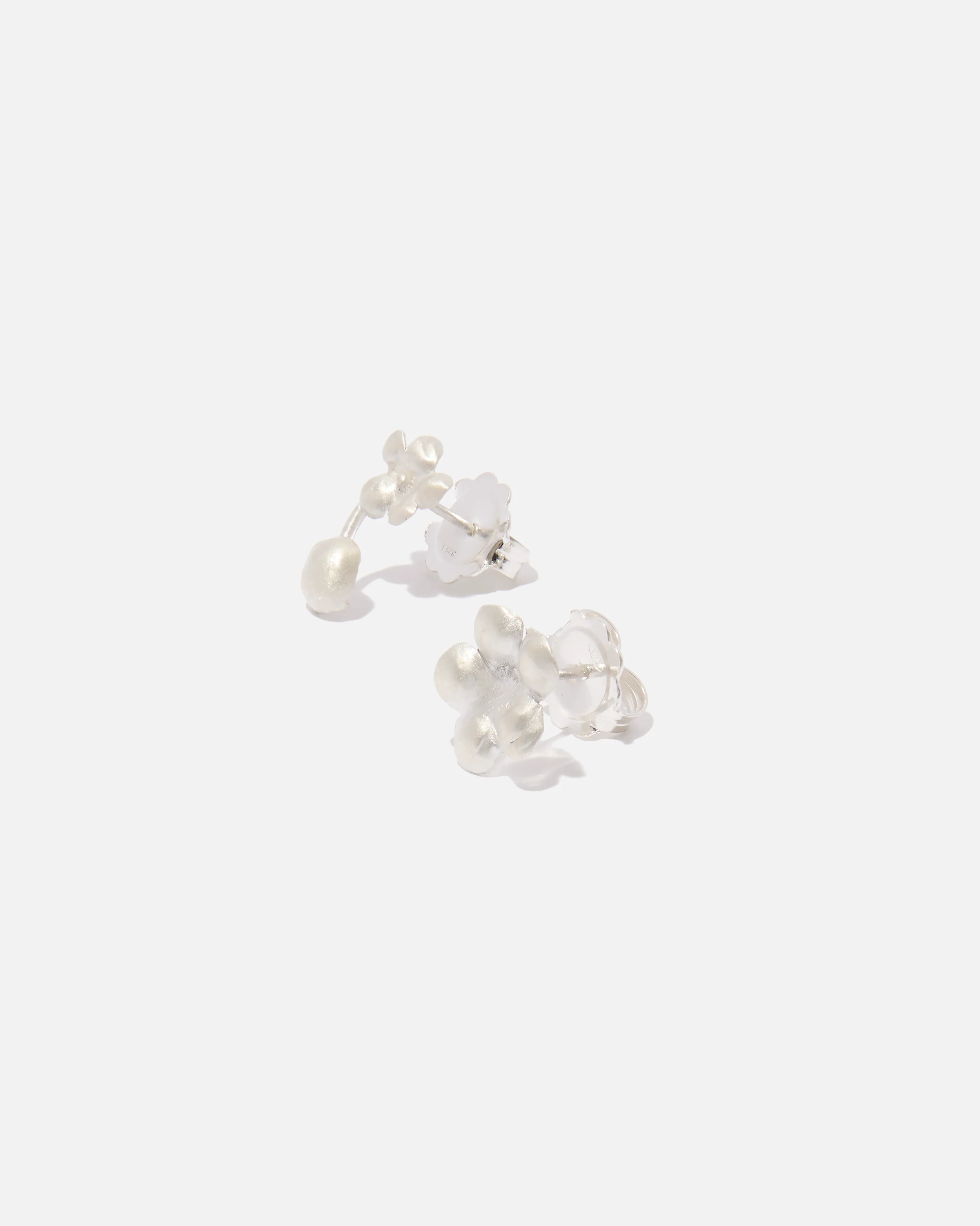 Sterling-silver earrings studs flowers - Image 3