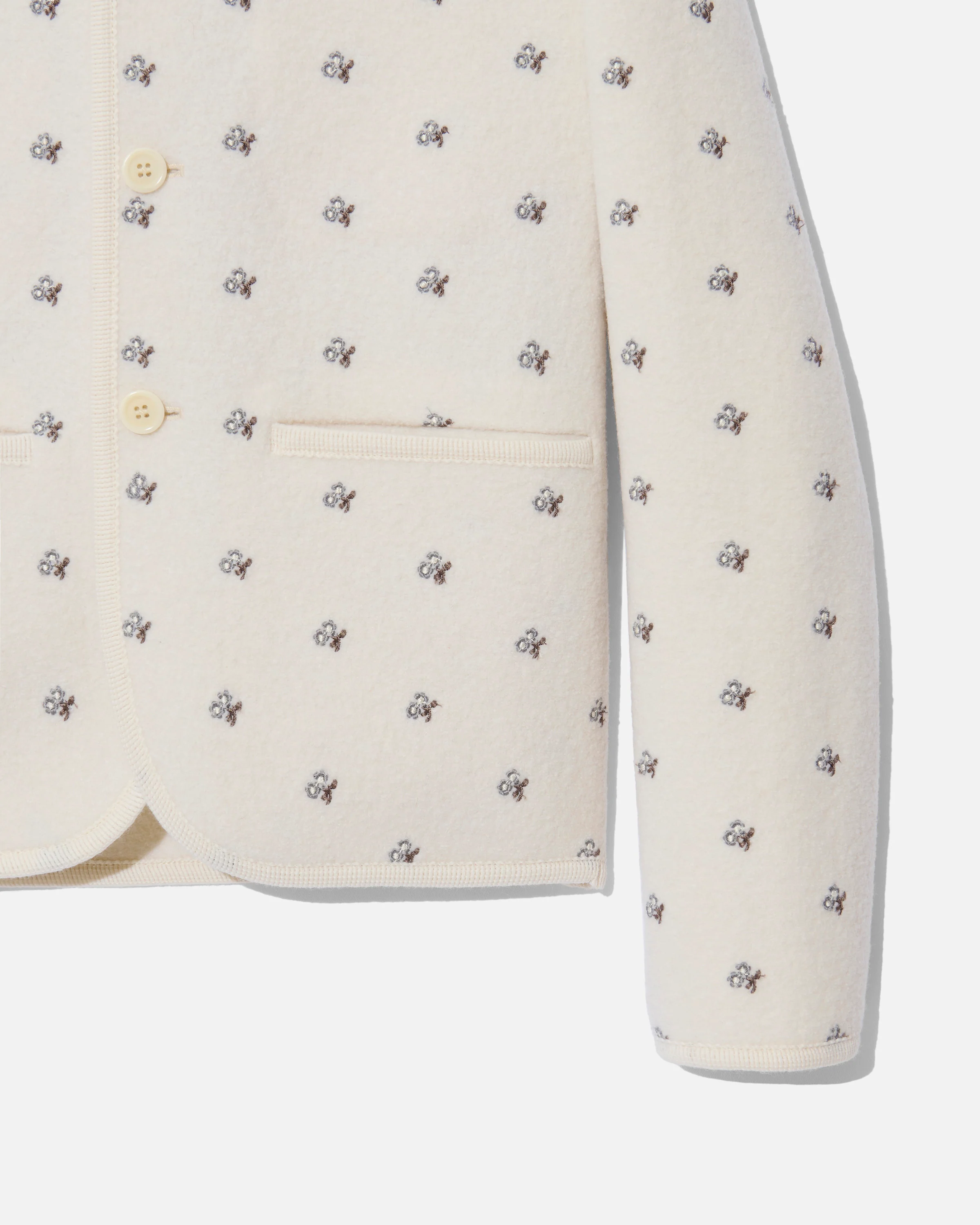 Walker jacket boxy flowers white - Image 3